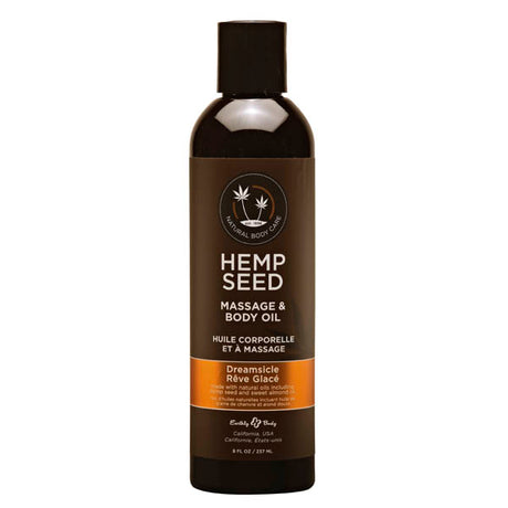 Hemp Seed Massage & Body Oil - Dreamsicle (Tangerine & Plum) Scented - 237 ml Bottle - Naughty by Nature Adult Store