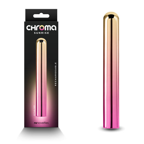 Chroma Sunrise Large - Metallic Pink/Gold Rechargeable Vibrator - Naughty by Nature Adult Store