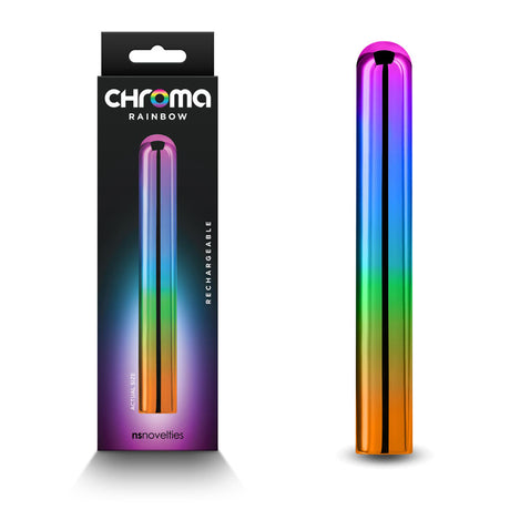 Chroma Rainbow - Large - Metallic Rainbow 13.8 cm USB Rechargeable Vibrator - Naughty by Nature Adult Store