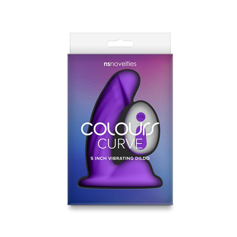 Colours Curve - Vibrating 5'' Dildo - Purple with Wireless Remote