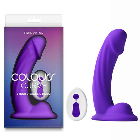 Colours Curve - Vibrating 6'' Dildo - Vibrating Dildo with Wireless Remote