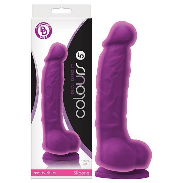 Colours Dual Density 5 Inch Purple Dildo Sex Toy For Couples