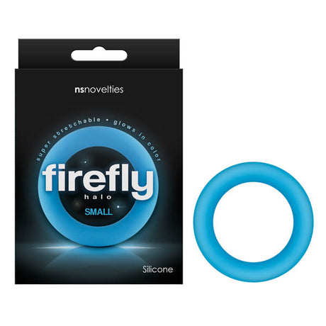 Firefly Halo - Glow In Dark Blue Small 50 mm Cock Ring - Naughty by Nature Adult Store