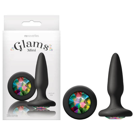 Glams Mini - Black 8.4 cm (3.3'') Butt Plug with Sparkling Gem - Naughty by Nature Adult Store