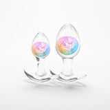 Glams Cosmic 2pc Kit - Clear/Rainbow Butt Plugs - Set of 2 Sizes