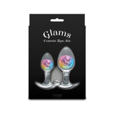 Glams Cosmic 2pc Kit - Clear/Rainbow Butt Plugs - Set of 2 Sizes