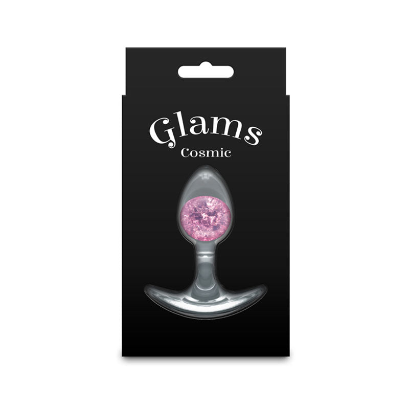 Glams Cosmic - Clear/Pink 8.1 cm Small Butt Plug