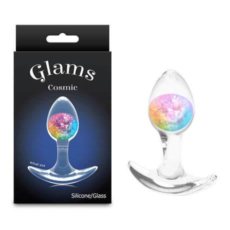 Glams Cosmic - Clear/Rainbow 8.1 cm Small Butt Plug