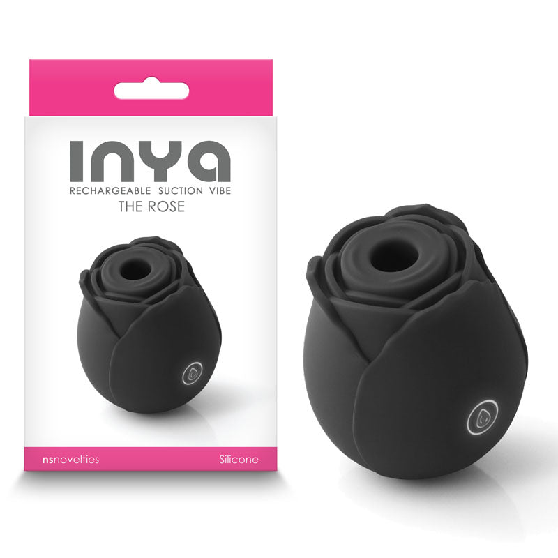 INYA The Rose - Black - Black Clitoral Air Pulsation Stimulator - Naughty by Nature Adult Store