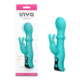 INYA Cyberluxe - Aqua 18 cm Rabbit Vibrator with Sliding Ring Shaft