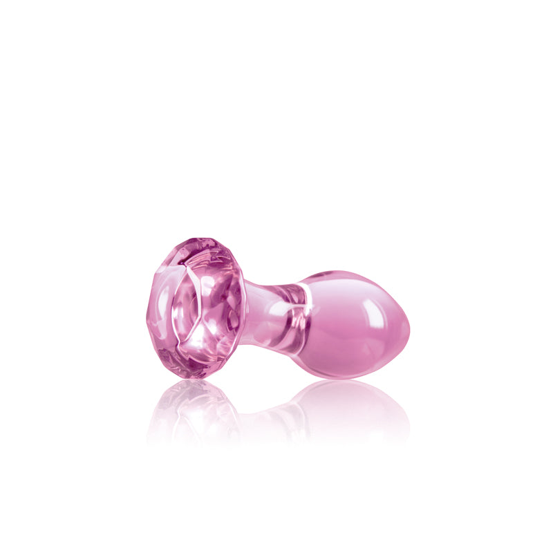 Crystal Gem - Pink - Pink 9 cm Glass Butt Plug - Naughty by Nature Adult Store