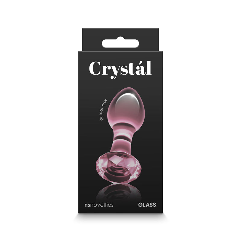 Crystal Gem - Pink - Pink 9 cm Glass Butt Plug - Naughty by Nature Adult Store
