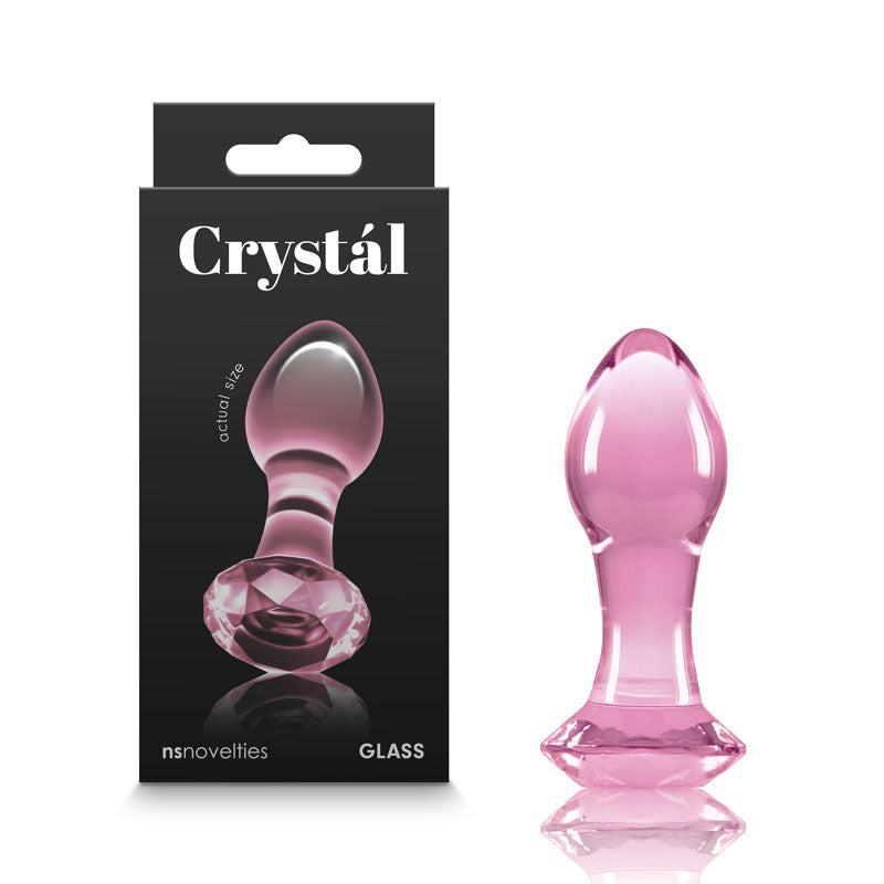 Crystal Gem - Pink - Pink 9 cm Glass Butt Plug - Naughty by Nature Adult Store