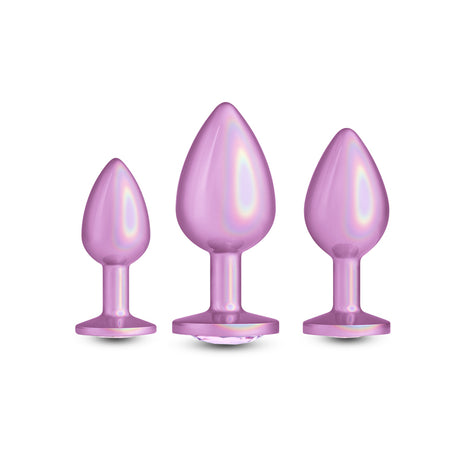 Rear Assets Trainer Kit - Iridescent Pink Metallic Butt Plugs - Set of 3 Sizes