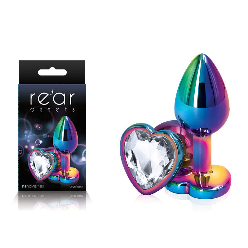 Rear Assets Multi Coloured Heart - Clear Heart Gem Base - Naughty by Nature Adult Store