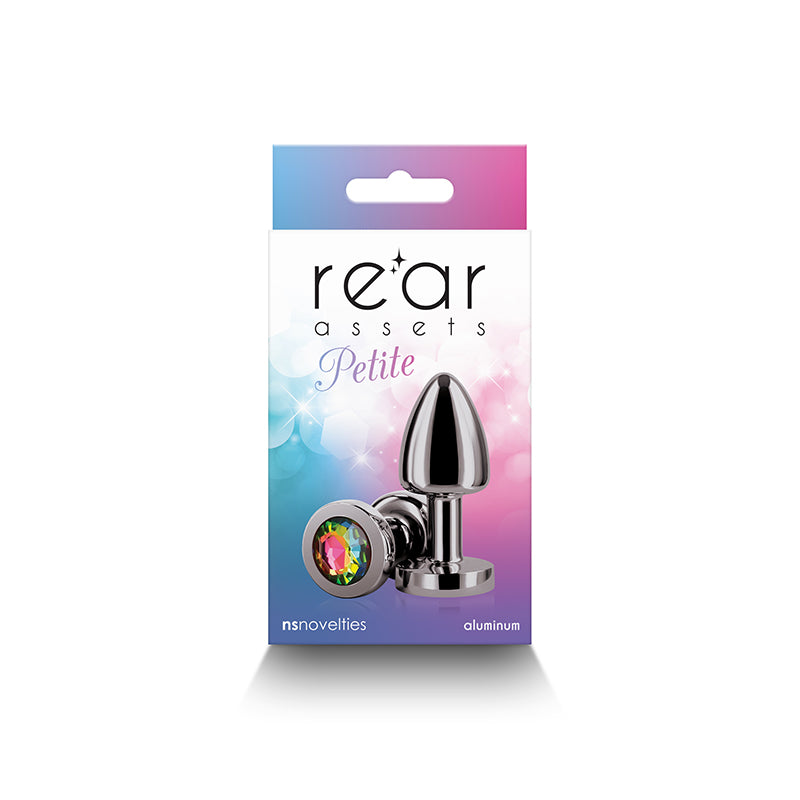 Rear Assets Petite - Gunmetal with Rainbow Gem - Naughty by Nature Adult Store