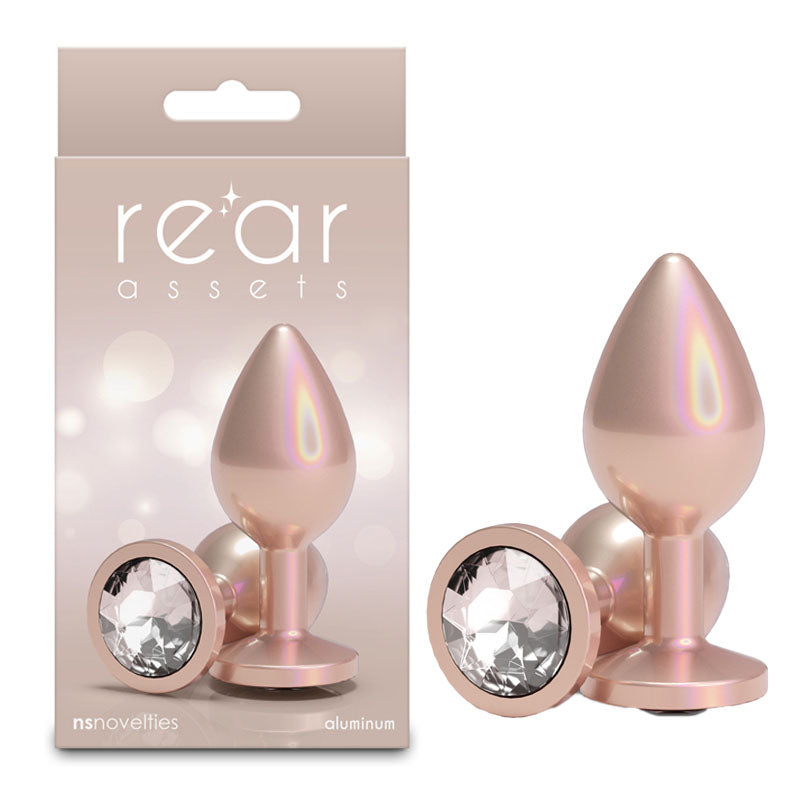 Rear Assets Iridescent - Iridescent Champagne 8.2 cm Medium Butt Plug