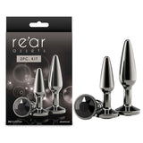Rear Assets Tapered Trainer Kit - Gunmetal Metal Butt Plugs - Set of 2 Sizes