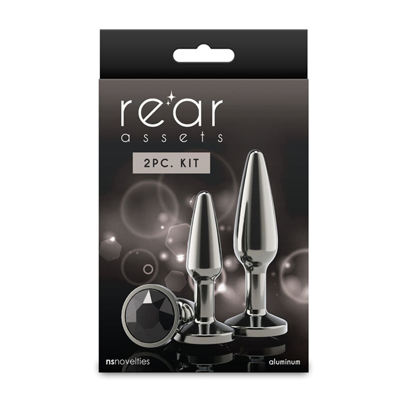Rear Assets Tapered Trainer Kit - Gunmetal Metal Butt Plugs - Set of 2 Sizes