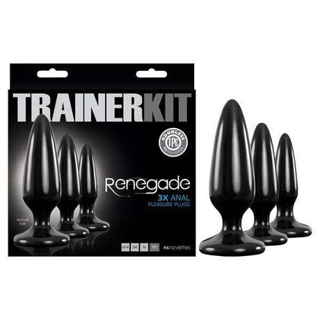 Renegade Pleasure Plug Trainer Kit - Black Butt Plugs - Set of 3 Sizes - Naughty by Nature Adult Store