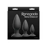 Renegade Triple Strike Kit - Black Butt Plugs - Set of 3 Sizes