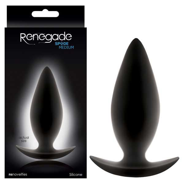 Renegade Spades - Black Medium Butt Plug - Naughty by Nature Adult Store