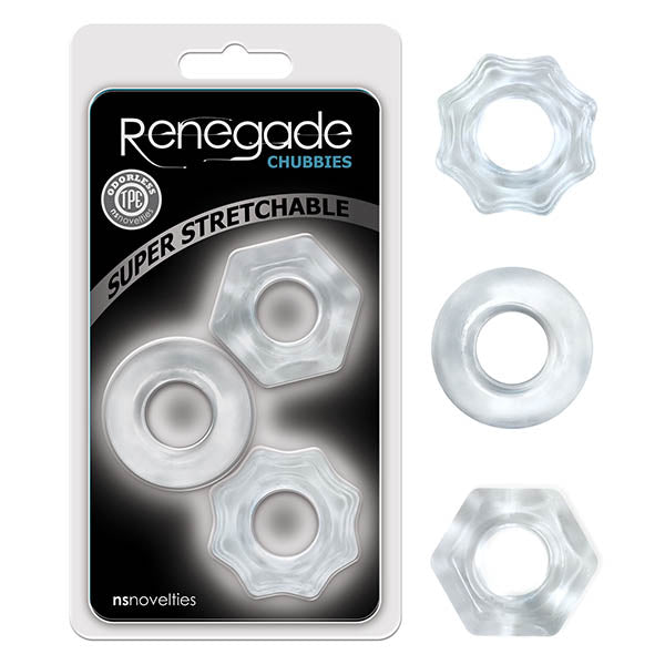 Renegade Chubbies - Clear Cock Rings - Set of 3 - Naughty by Nature Adult Store