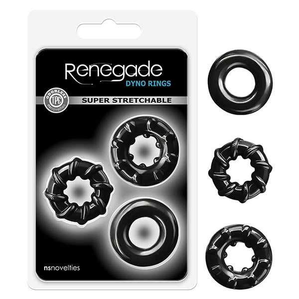 Renegade - Dyno Rings - Black Cock Rings - Set of 3 - Naughty by Nature Adult Store