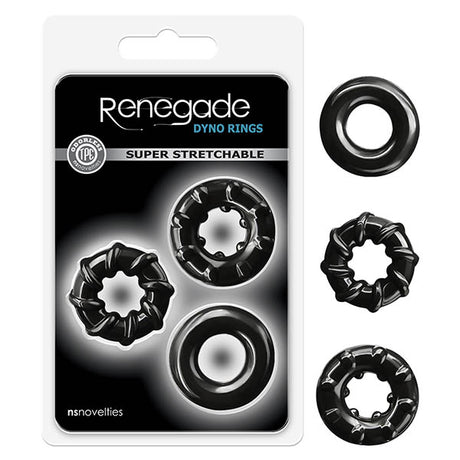 Renegade - Dyno Rings - Black Cock Rings - Set of 3 - Naughty by Nature Adult Store