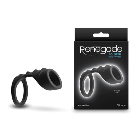 Renegade Bolster - Black - Black Penis Harness - Naughty by Nature Adult Store