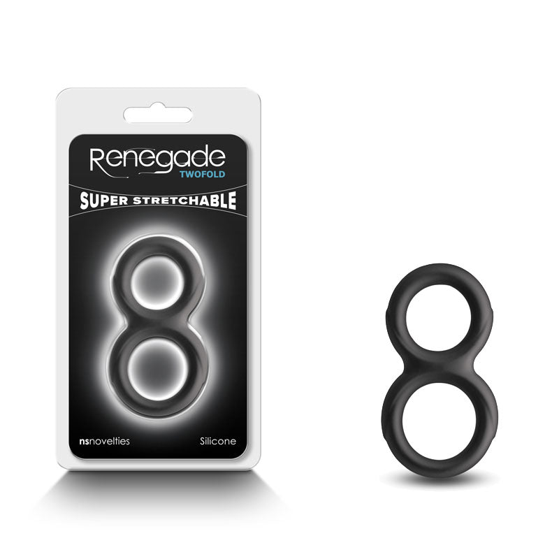 Renegade Twofold - Black - Black Cock & Balls Rings - Naughty by Nature Adult Store
