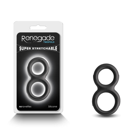 Renegade Twofold - Black - Black Cock & Balls Rings - Naughty by Nature Adult Store