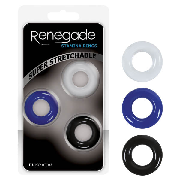 Renegade Stamina Rings - Coloured Cock Rings - Set of 3 - Naughty by Nature Adult Store