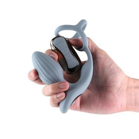 Renegade Pinnacle - Grey Vibrating Butt Plug with Cock Ring