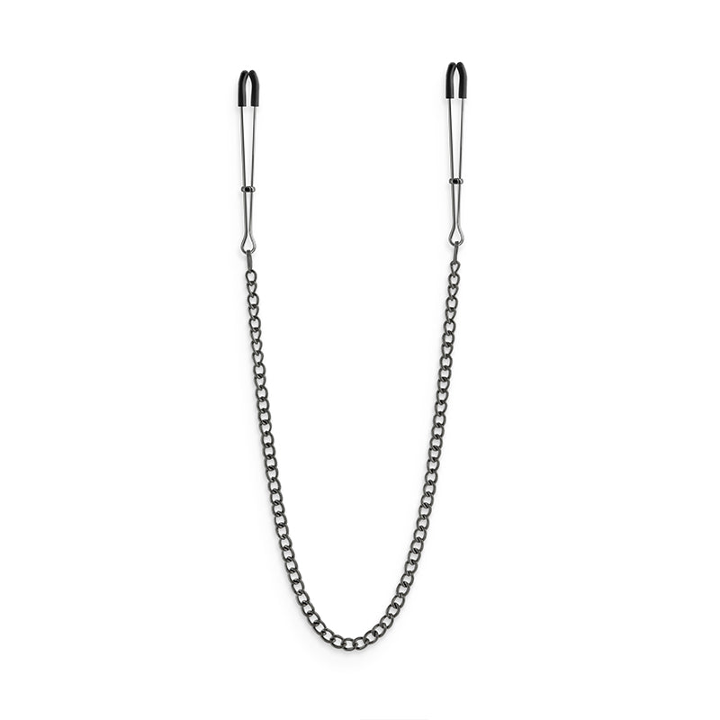 Bound Nipple Clamps - Gunmetal Nipple Clamps with Chain - Naughty by Nature Adult Store