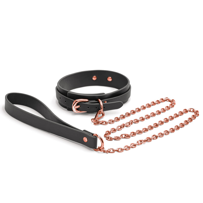 Bondage Couture Collar & Leash - Black Restraint - Naughty by Nature Adult Store