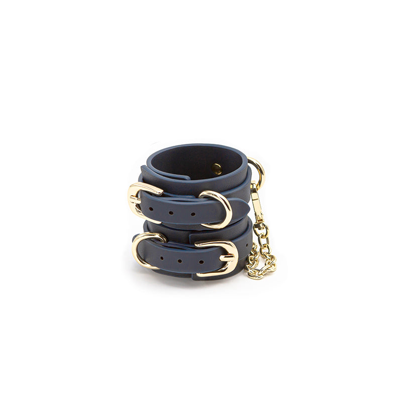 Bondage Couture Wrist Cuffs - Blue Restraints - Naughty by Nature Adult Store