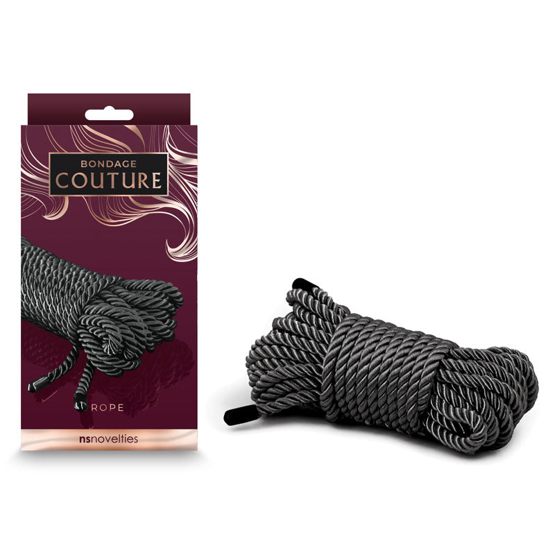 Bondage Couture Rope - Black - Black Bondage Rope - 7.6 metre - Naughty by Nature Adult Store