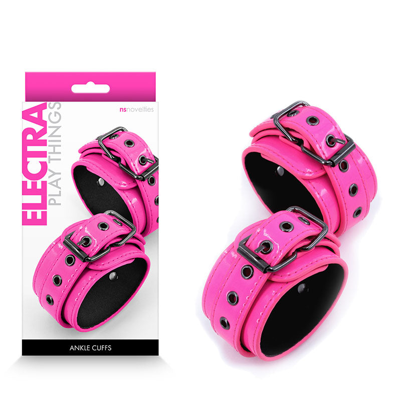 Electra Ankle Cuffs - Pink - Pink Restraints - Naughty by Nature Adult Store