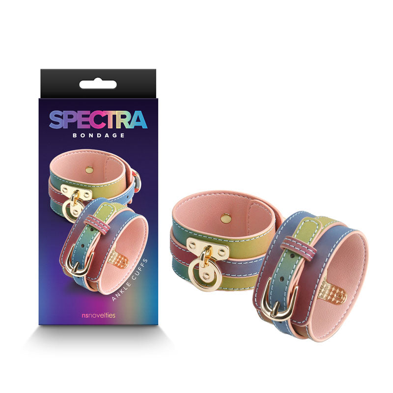 Spectra Bondage Ankle Cuffs - Rainbow - Rainbow Restraints - Naughty by Nature Adult Store