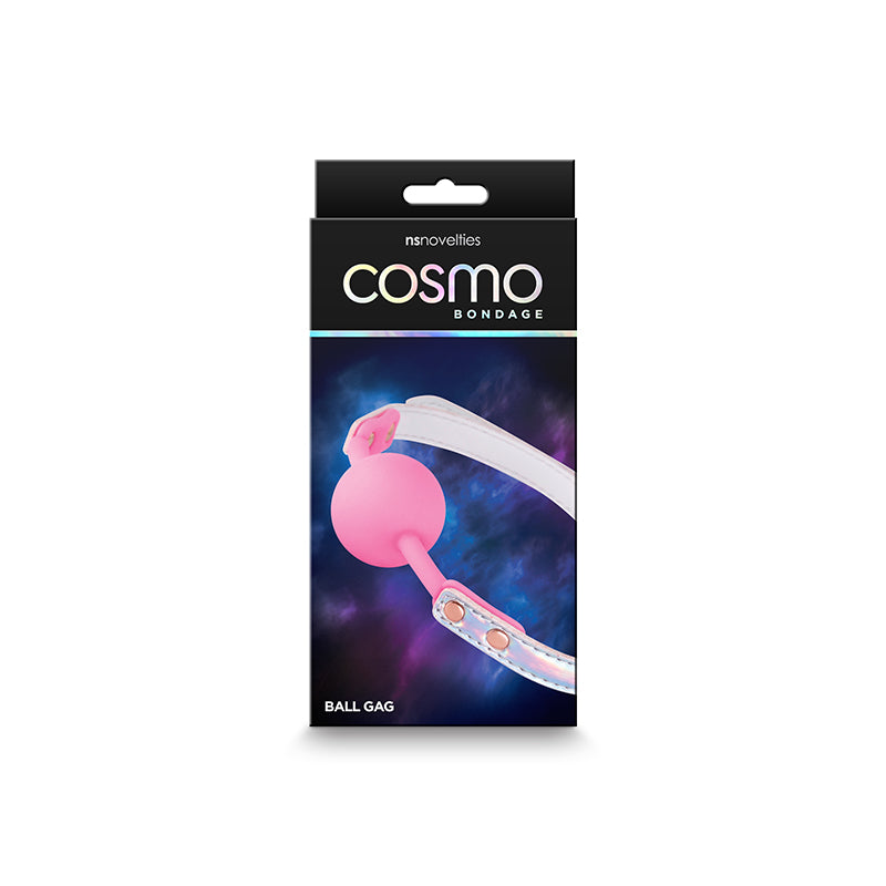 Cosmo Bondage Ball Gag - Rainbow - Metallic Rainbow/Pink Mouth Restraint - Naughty by Nature Adult Store
