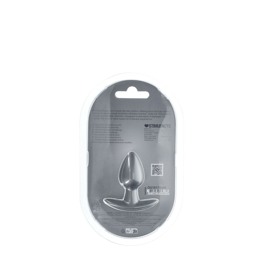 OUCH! Anal Plug - Gun Metal Grey 6.5 cm Small Butt Plug - Naughty by Nature Adult Store