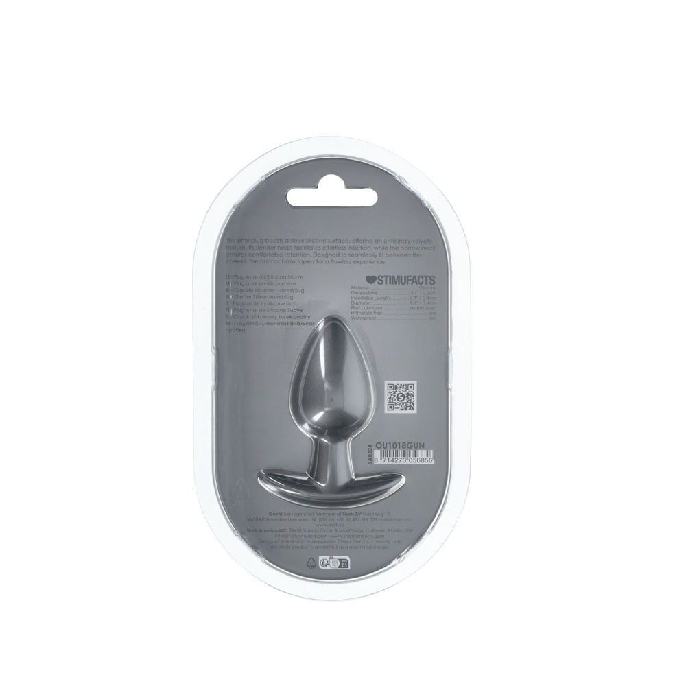 OUCH! Anal Plug - Gun Metal Grey Medium Butt Plug - Naughty by Nature Adult Store