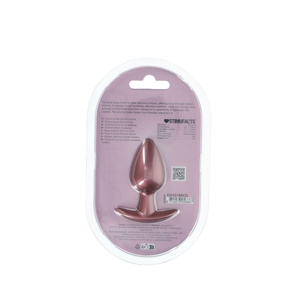 OUCH! Anal Plug - Rose Gold Medium Butt Plug - Naughty by Nature Adult Store