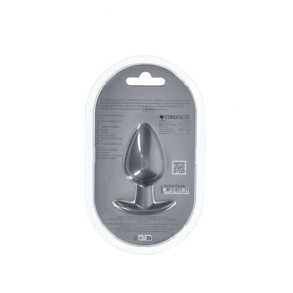 OUCH! Anal Plug - Large - Gun Metal - Naughty by Nature Adult Store