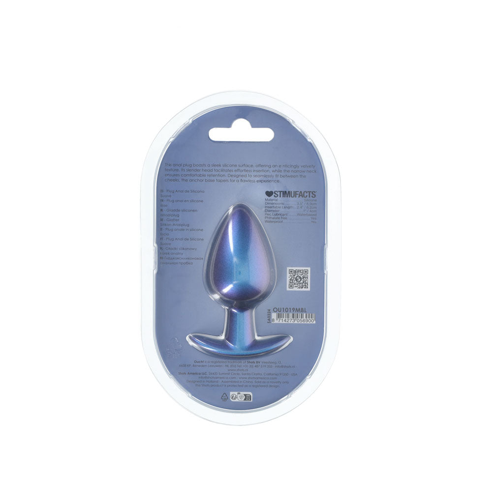 OUCH! Anal Plug - Large - Metallic Blue - Naughty by Nature Adult Store