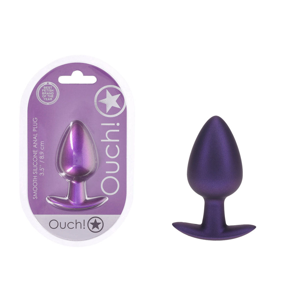 OUCH! Anal Plug - Large - Metallic Purple - Naughty by Nature Adult Store