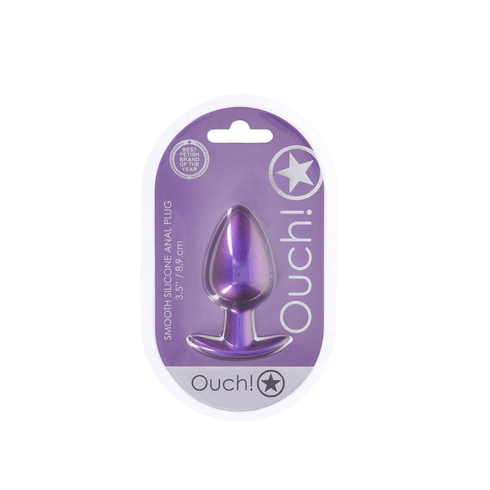 OUCH! Anal Plug - Large - Metallic Purple - Naughty by Nature Adult Store