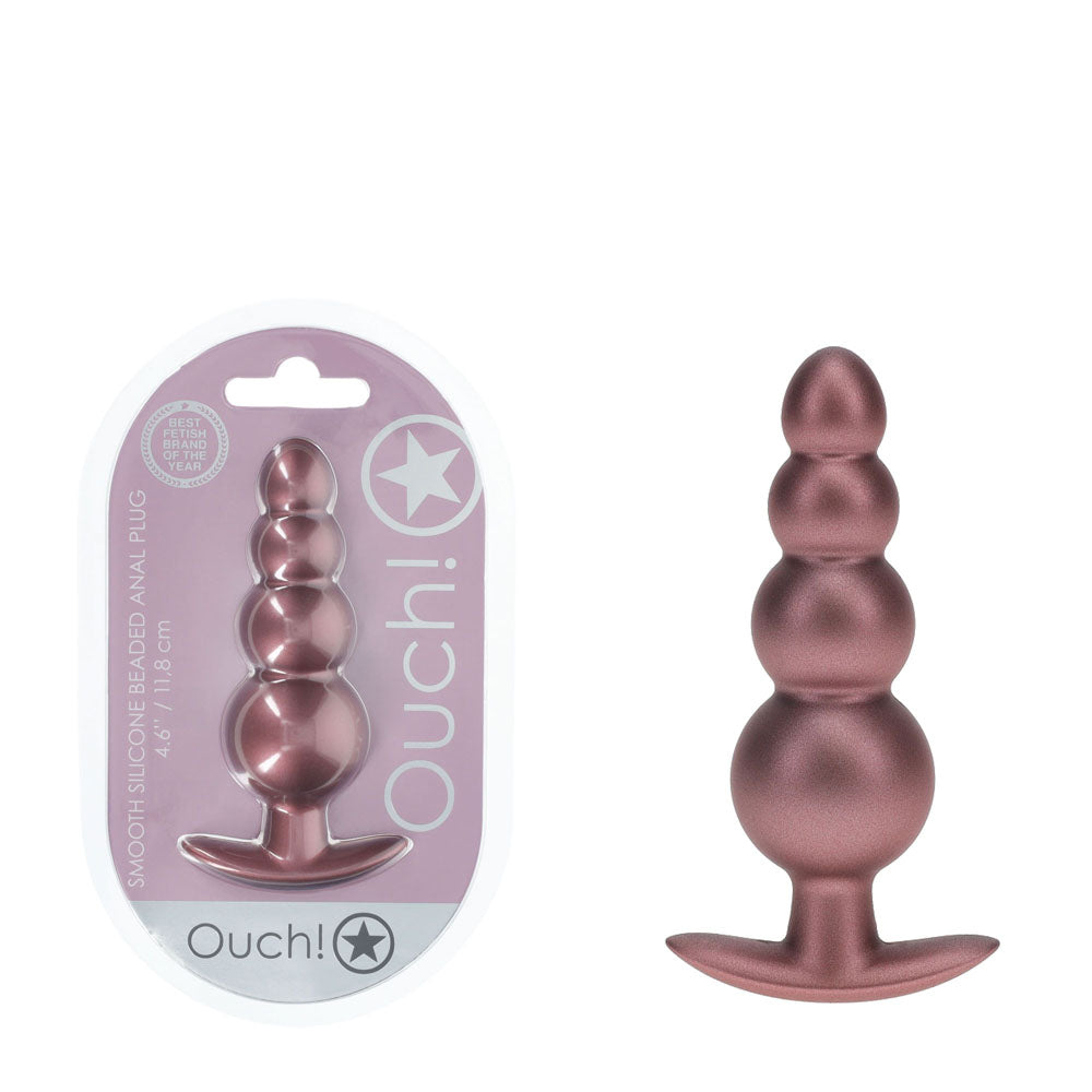 OUCH! Beaded Anal Plug - Rose Gold - Naughty by Nature Adult Store
