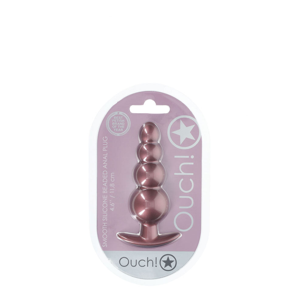 OUCH! Beaded Anal Plug - Rose Gold - Naughty by Nature Adult Store